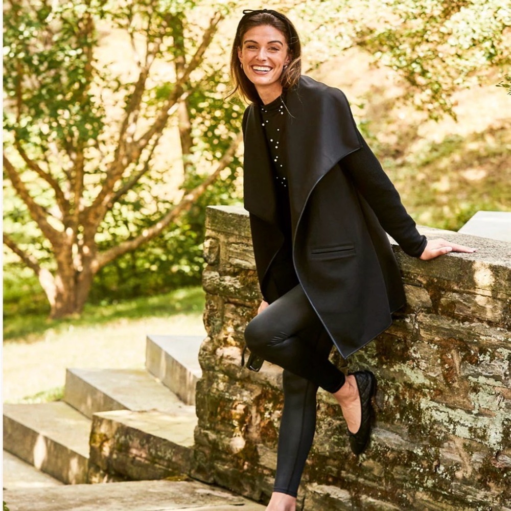 ADDISON BAY Classic Black Open Front Wrap Cardigan Oversized XSMALL NWT $178